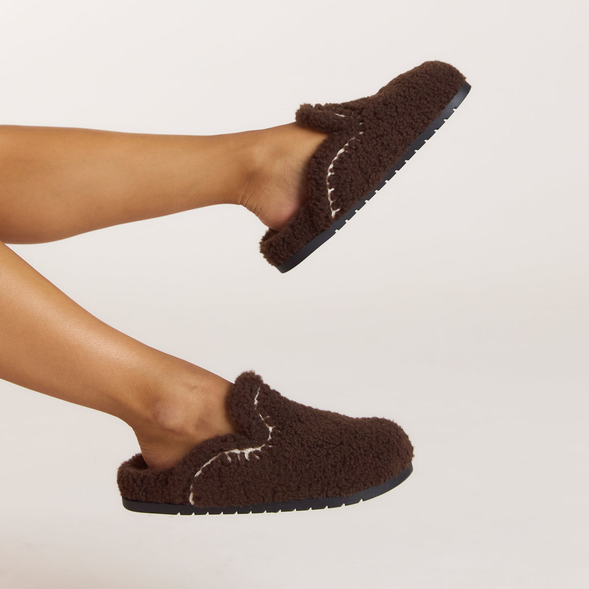 Lounge Anya Mule Slippers - Chocolate