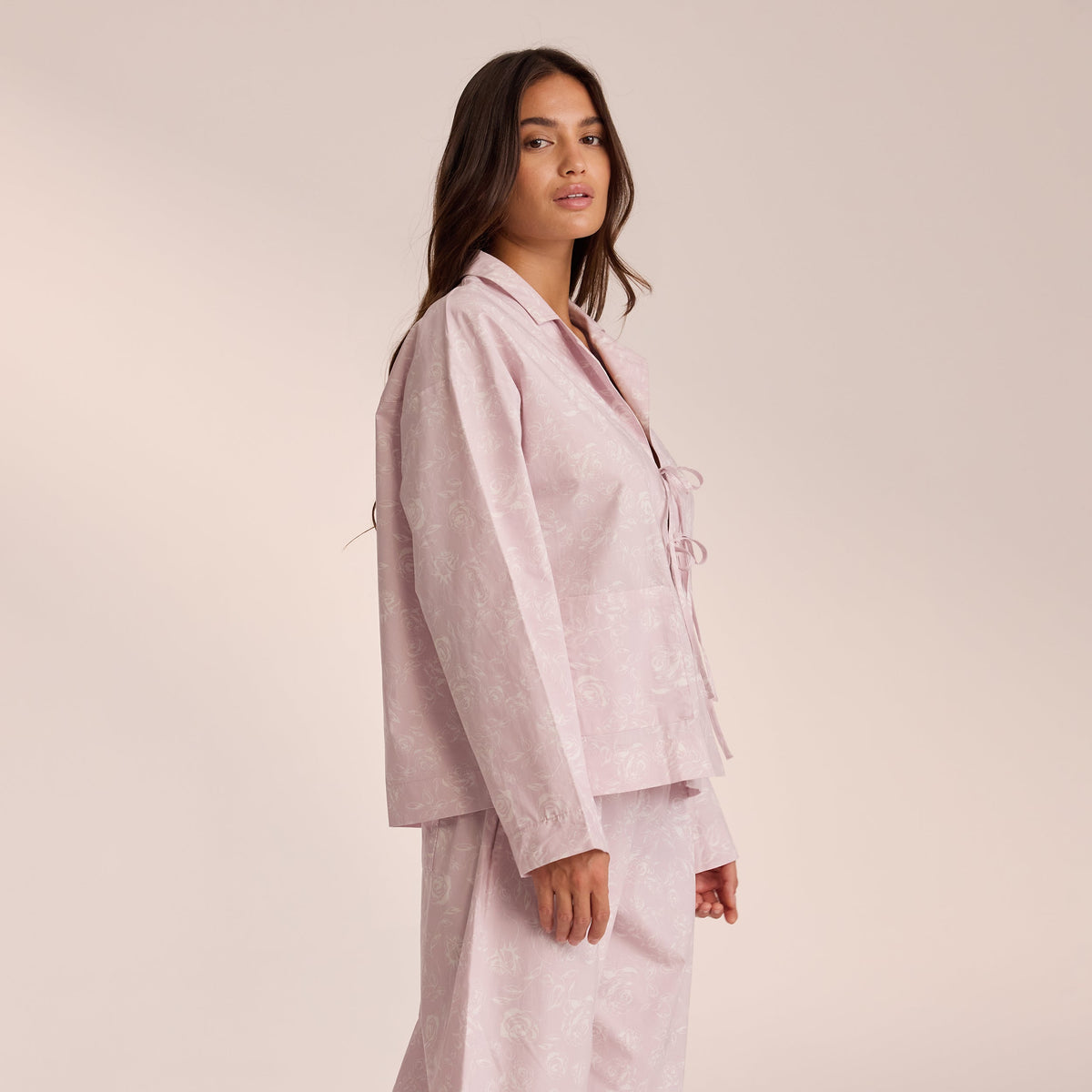 Lounge Cotton Pajama Shirt - Lilac