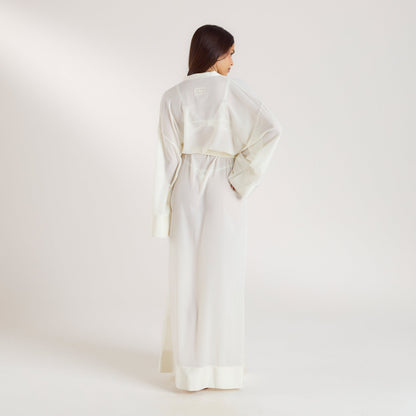 Lounge Chiffon Maxi Robe - Cream
