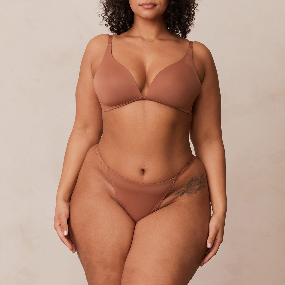 Lounge Light Non-wire Plunge T-shirt Bra  - Mocha