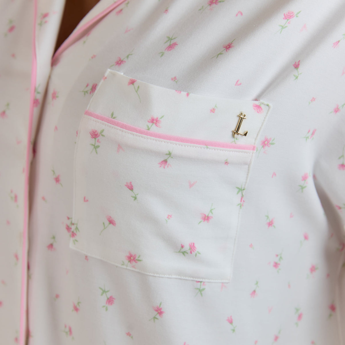 Lounge Modal Pajama Shirt - Floral Print