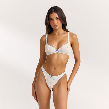 Lounge Pointelle Bralette - Ditsy Floral Print