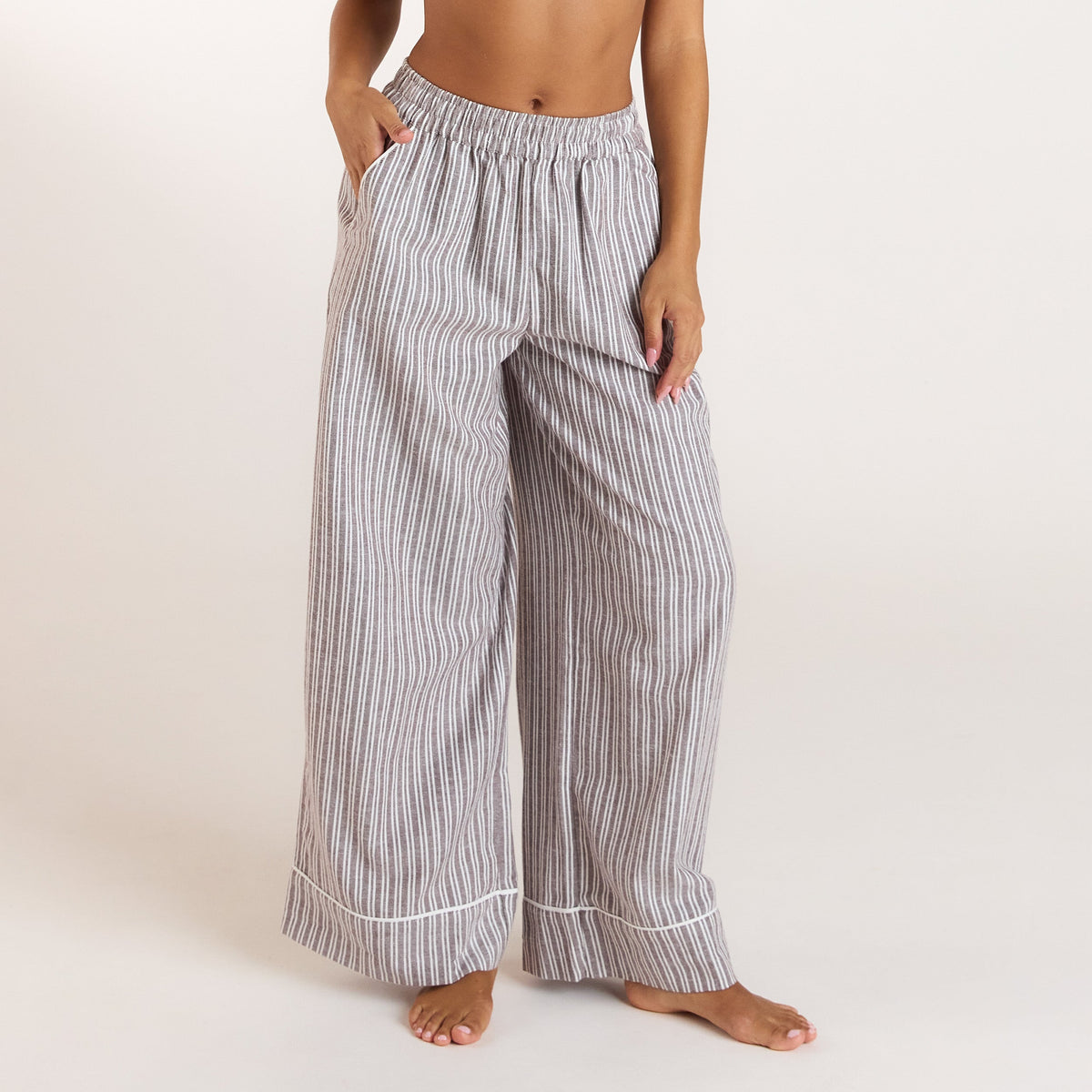 Lounge Stripe Pajama Pants - Chocolate