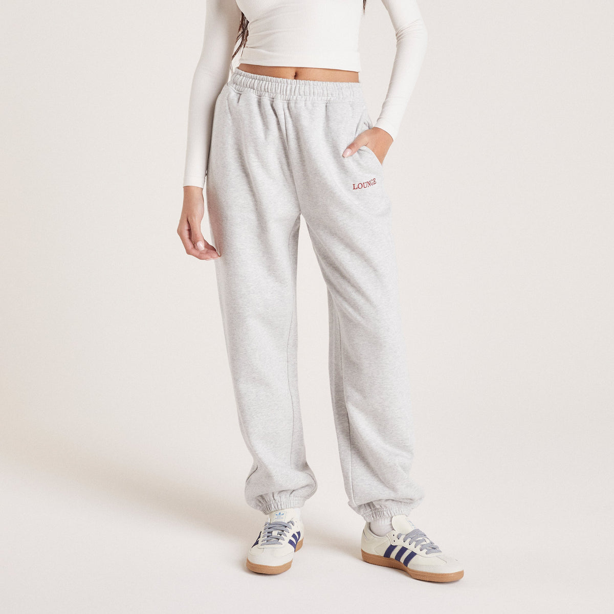 Lounge Cuffed Sweatpants - Grey Marl