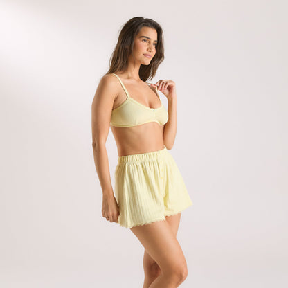 Lounge Pointelle Bralette - Buttercup Yellow