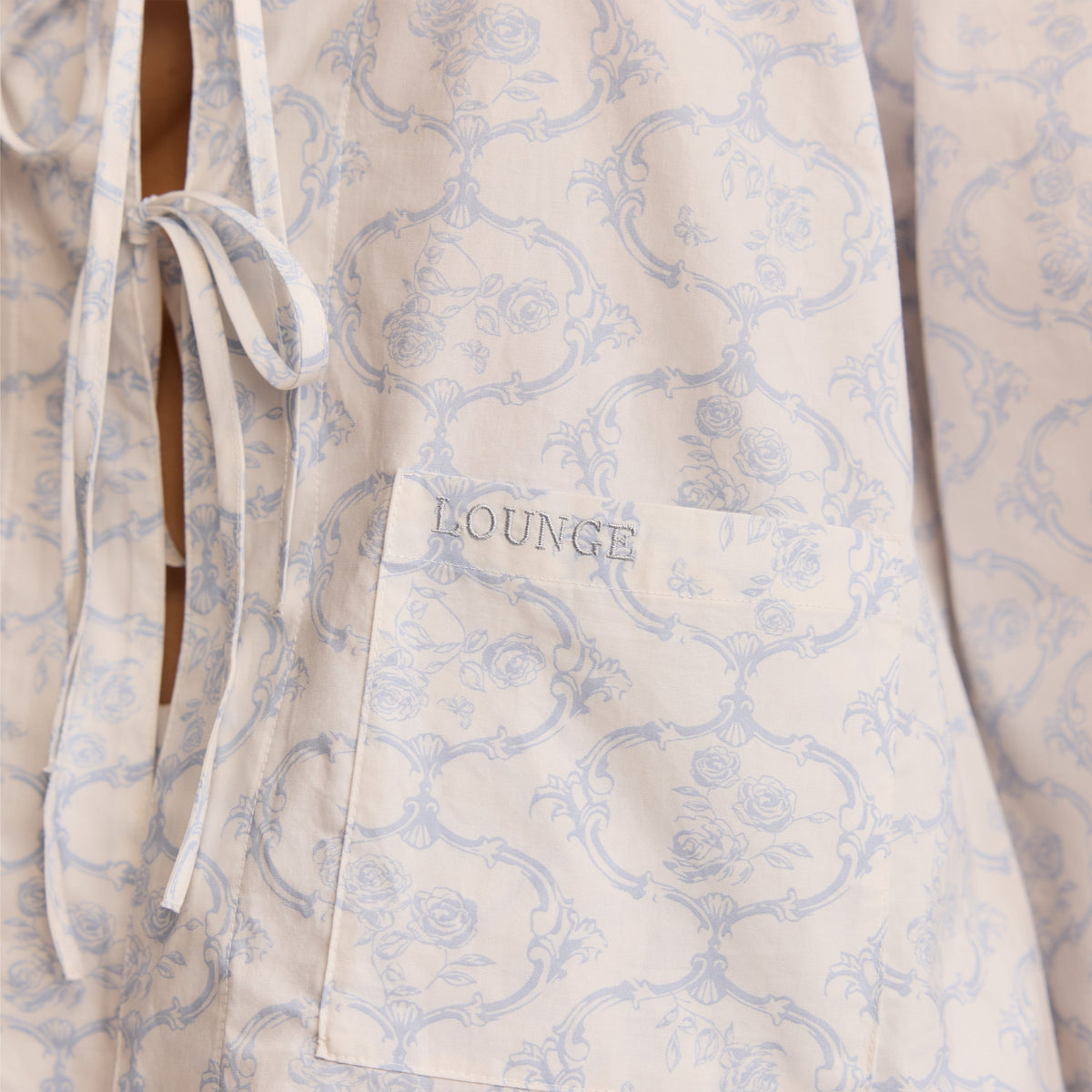 Lounge Cotton Pajama Shirt - Blue