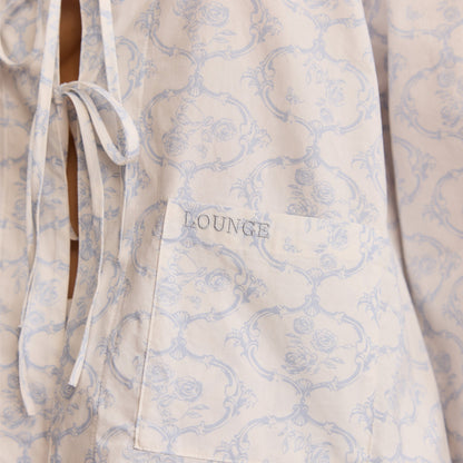 Lounge Cotton Pajama Shirt - Blue