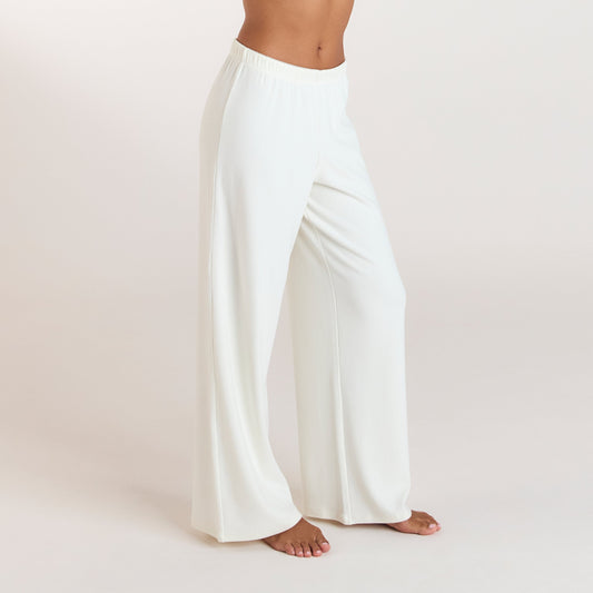 Lounge Ribbed Pajama Pants - Cream
