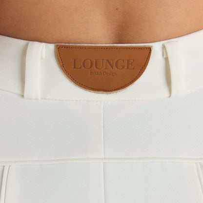 Lounge Wide-Leg Pleat Detail Pants - Off White
