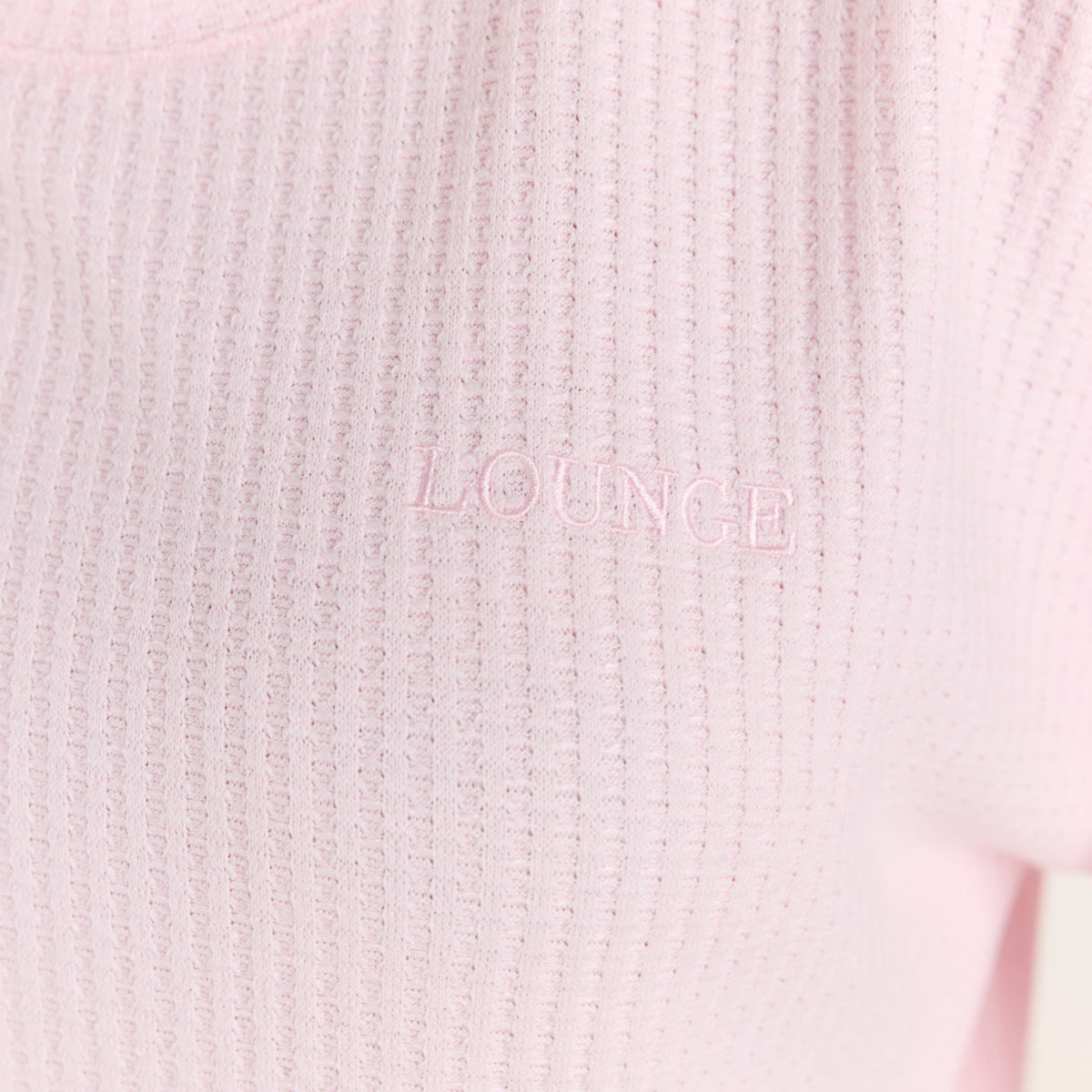 Lounge Soft Waffle Pajama Top - Pink