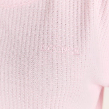 Lounge Soft Waffle Pajama Top - Pink
