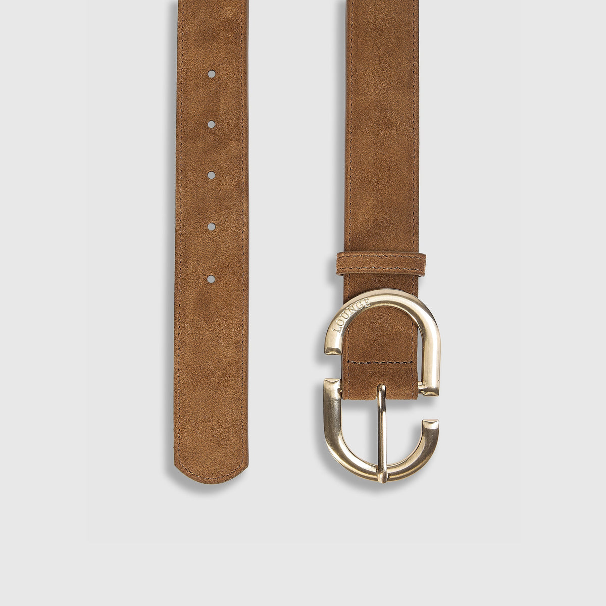 Lounge Curved Buckle Belt - Tan