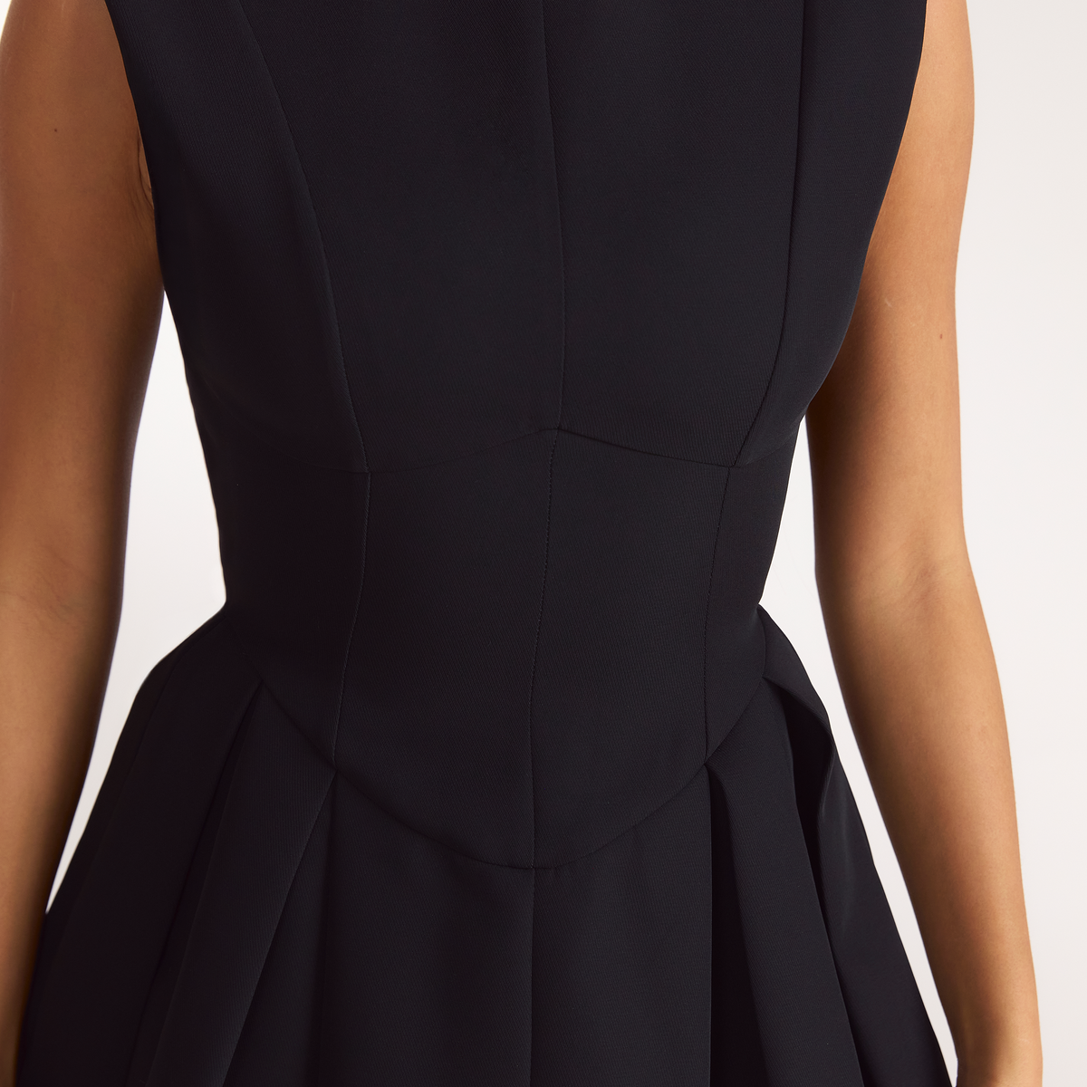 Lounge Pleated Cinched Mini Dress - Black
