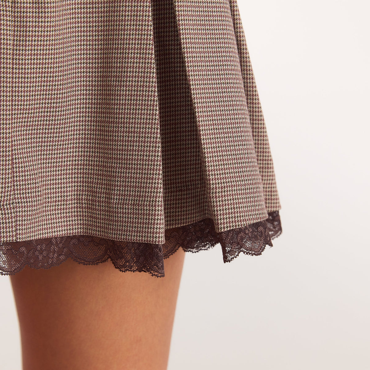 Lounge Pleated Skort - Brown Check