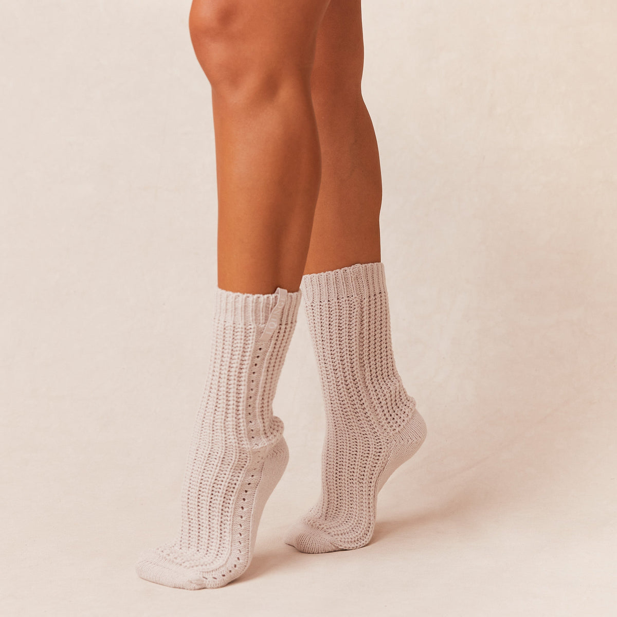Lounge Snooze Knitted Socks - Cream