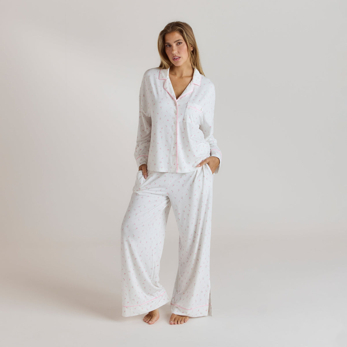 Lounge Modal Pajama Shirt - Floral Print