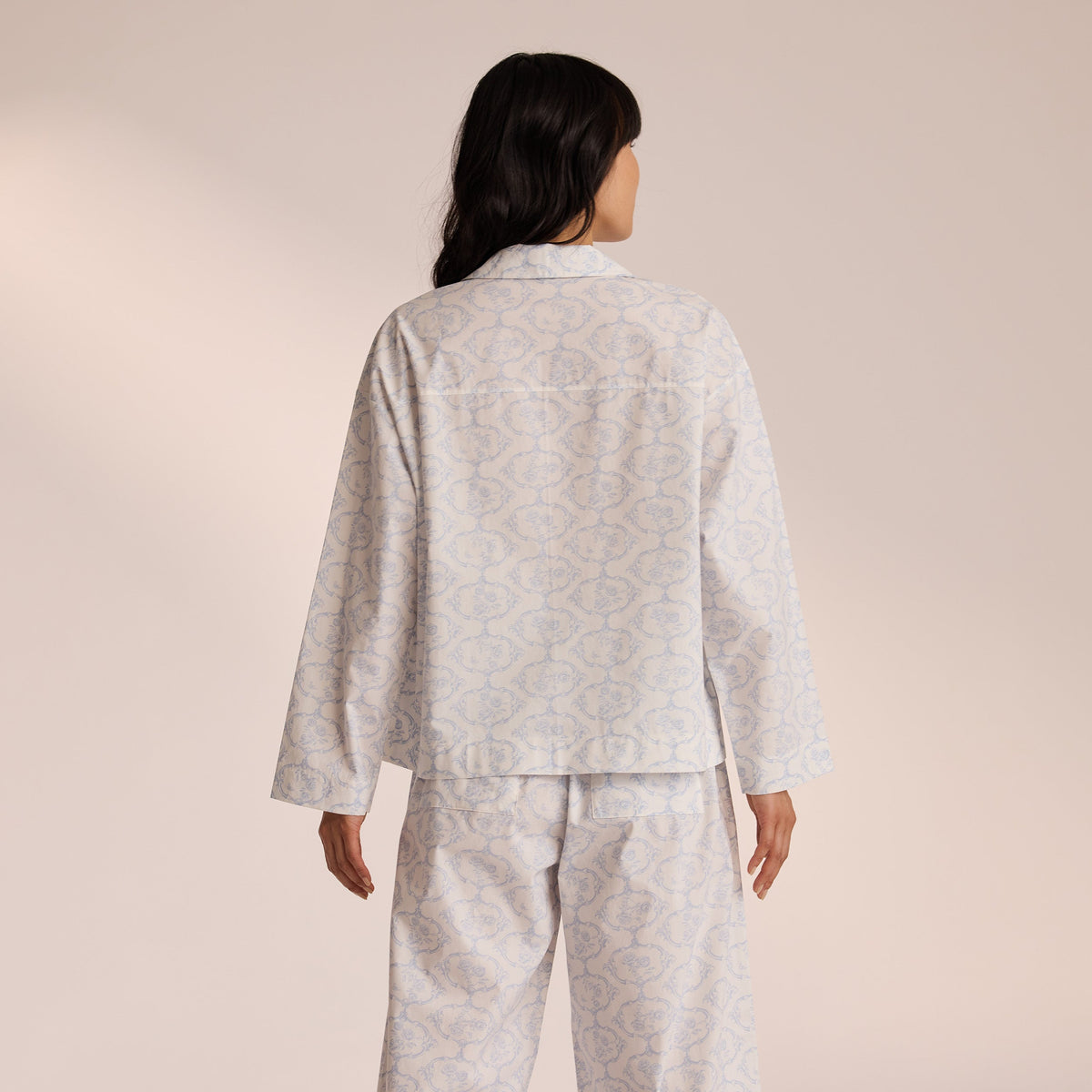 Lounge Cotton Pajama Shirt - Blue