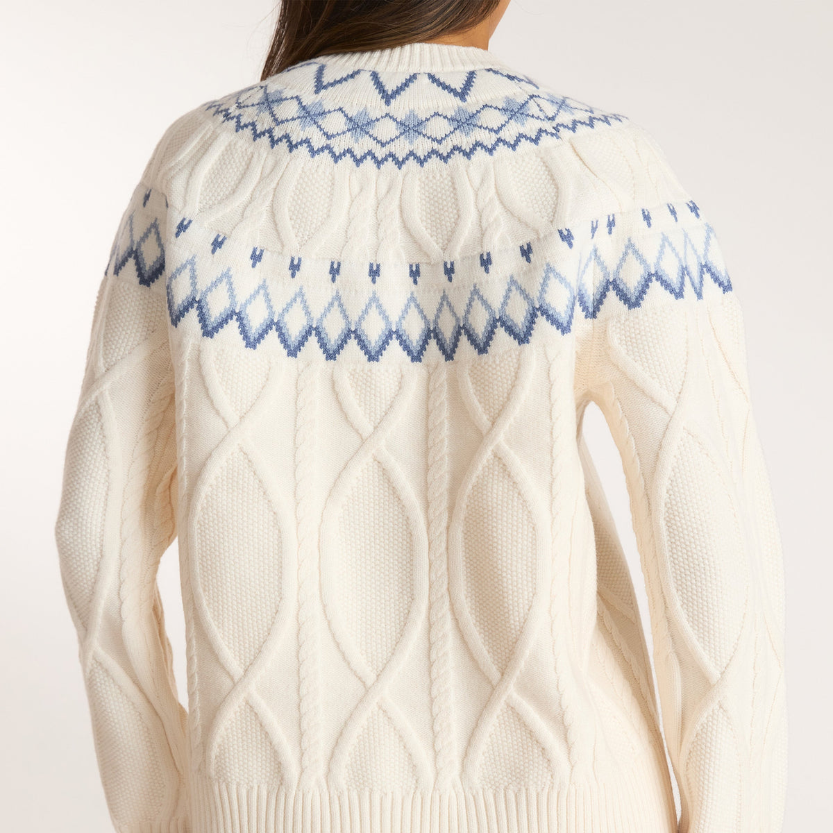 Lounge Fairisle Cable Knitted Jumper - Cream