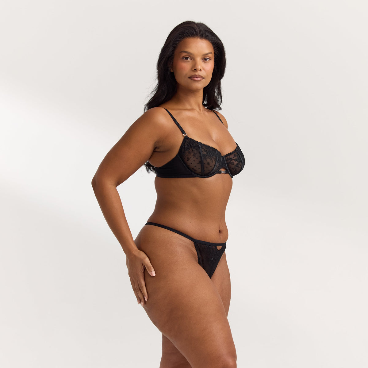 Lounge Flirt Balcony Bra  - Black