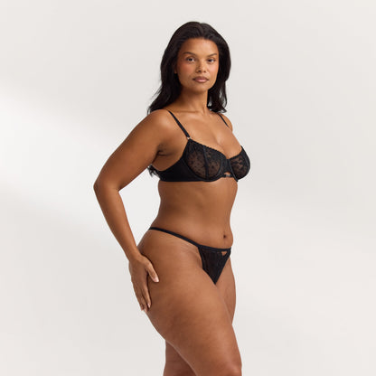 Lounge Flirt Balcony Bra  - Black