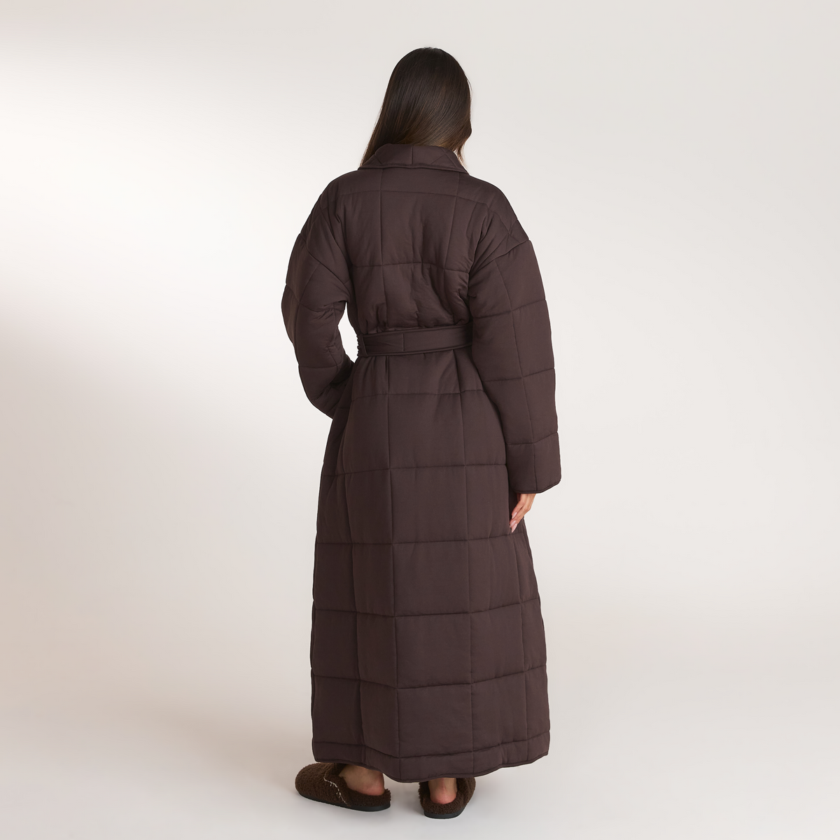 Lounge Quilted Duvet Dressing Gown - Dark Chocolate