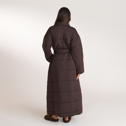 Lounge Quilted Duvet Dressing Gown - Dark Chocolate