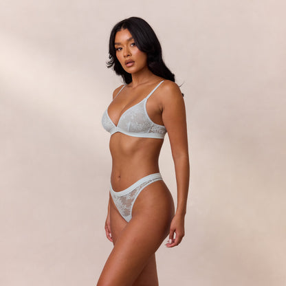 Lounge Lace Triangle Bralette - Blue