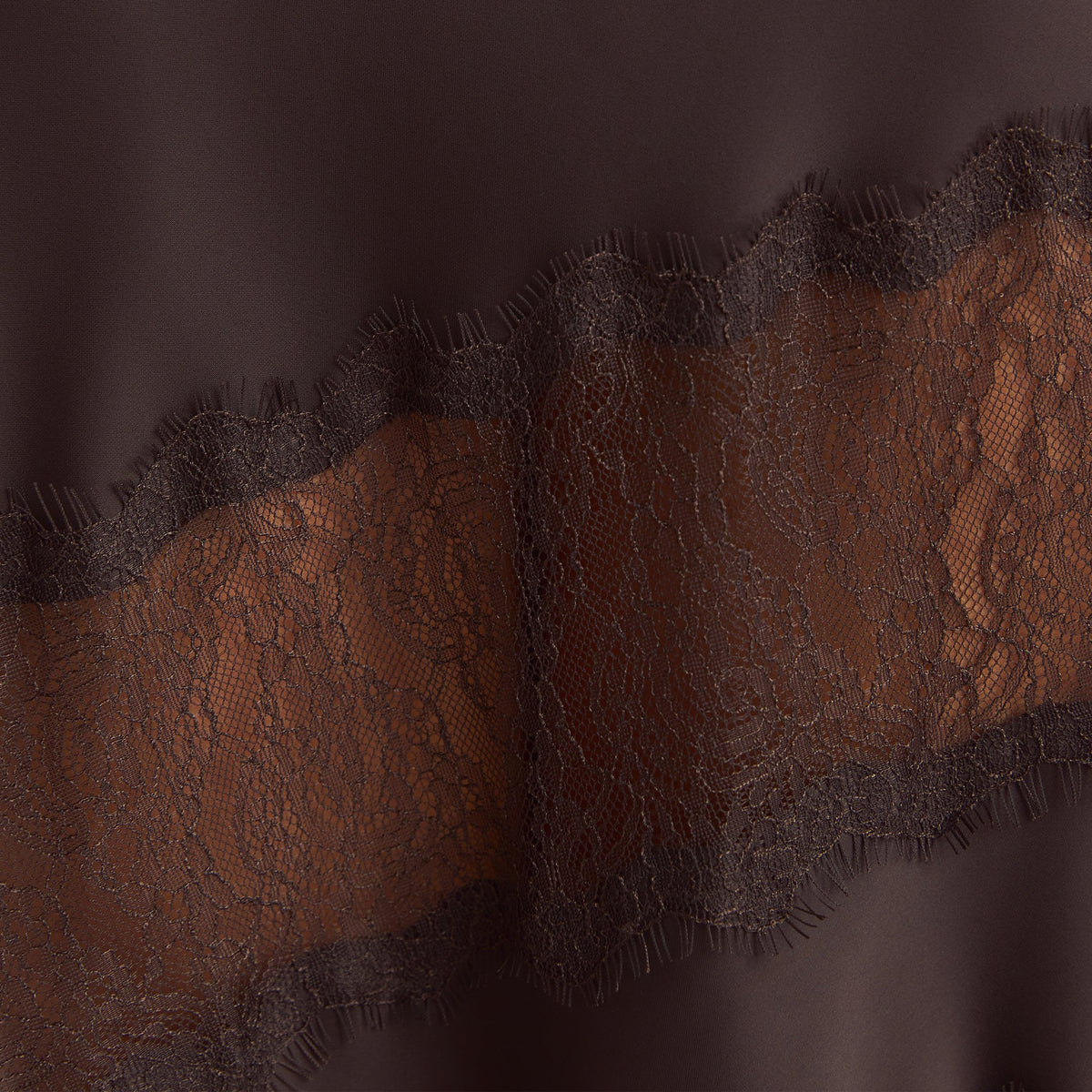 Lounge Lace Trim Maxi Skirt - Chocolate