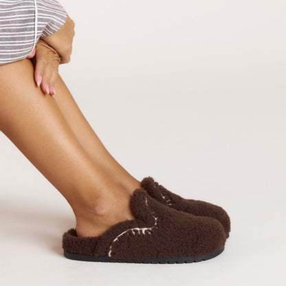 Lounge Anya Mule Slippers - Chocolate