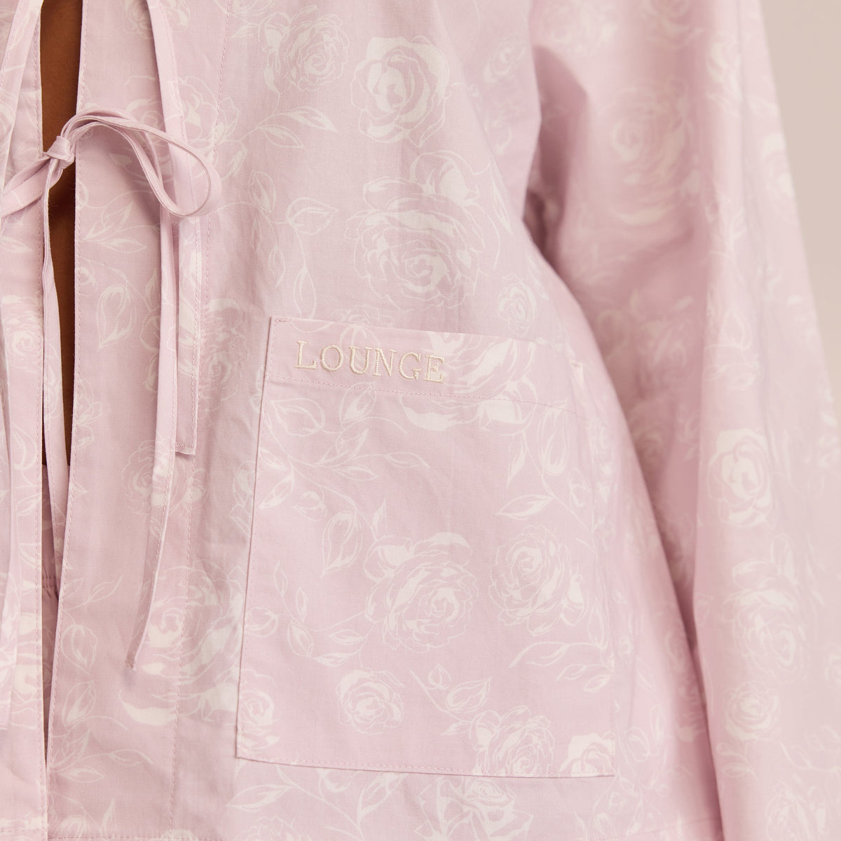 Lounge Cotton Pajama Shirt - Lilac