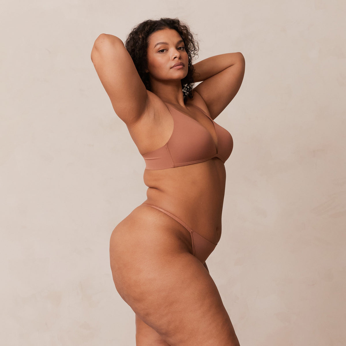 Lounge Light Non-wire Plunge T-shirt Bra  - Mocha