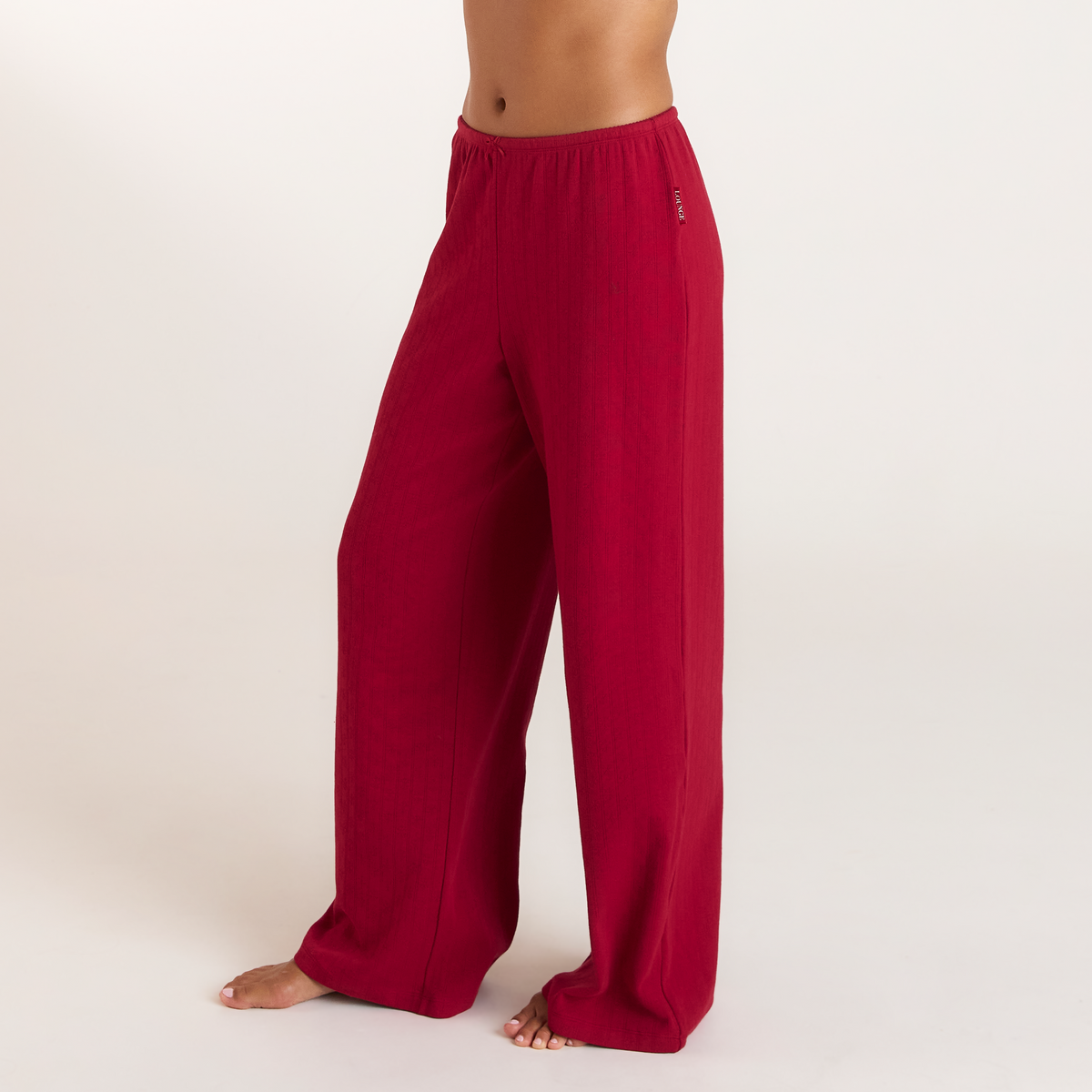 Lounge Christmas Cottage Pointelle Pajama Pants - Red
