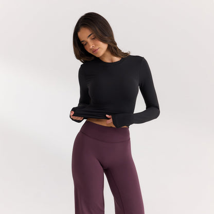 Lounge ContourSoft™ Long-Sleeve Top - Black
