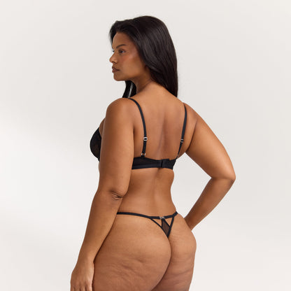 Lounge Flirt Balcony Bra  - Black