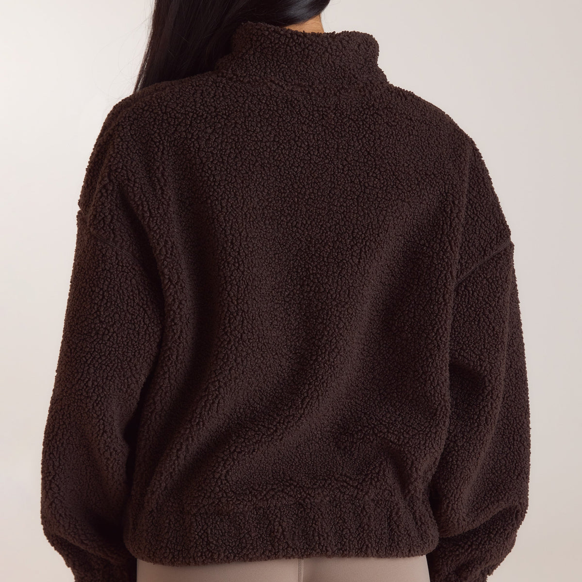 Lounge Funnel-Neck Borg Fleece - Dark Chocolate