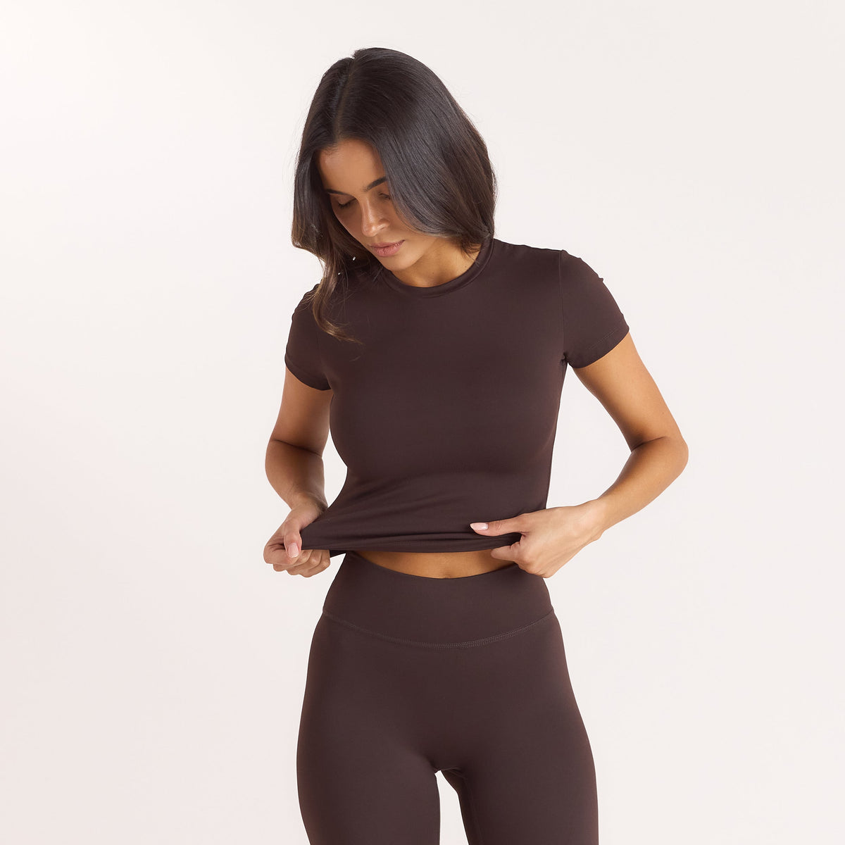 Lounge Classic Fitted Top - Coffee Bean