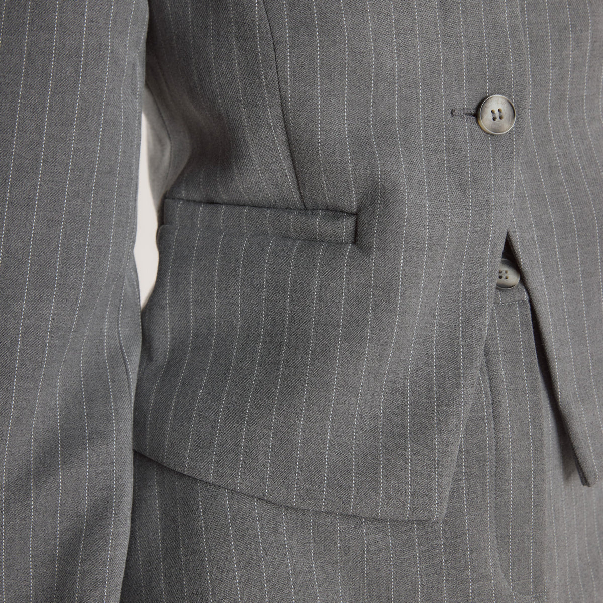 Lounge Structured Jacket - Grey Pinstripe