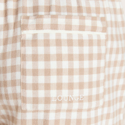 Lounge Gingham Pajama Pants - Beige
