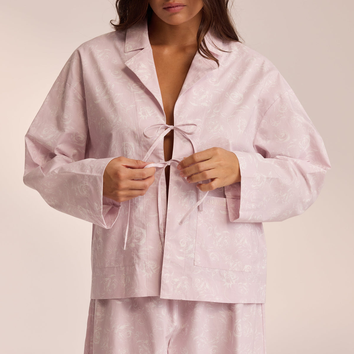 Lounge Cotton Pajama Shirt - Lilac