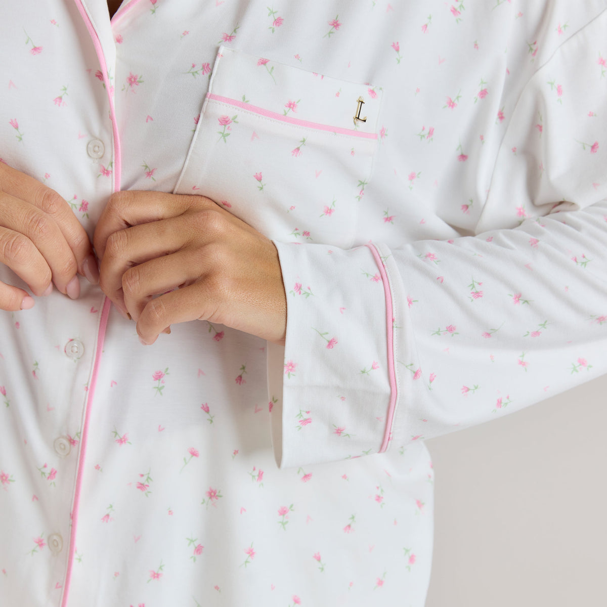 Lounge Modal Pajama Shirt - Floral Print