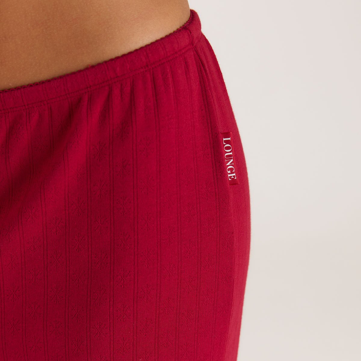 Lounge Christmas Cottage Pointelle Pajama Pants - Red