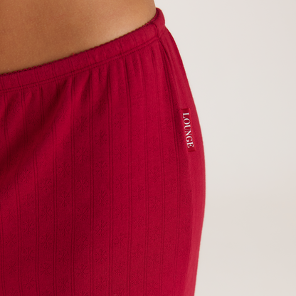 Lounge Christmas Cottage Pointelle Pajama Pants - Red