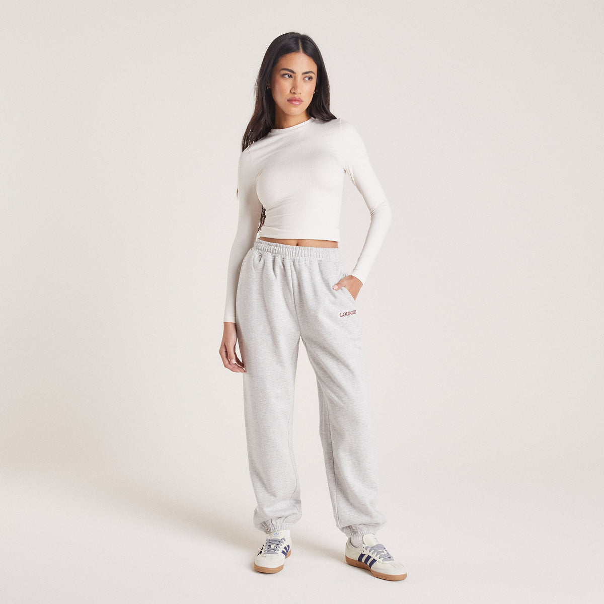 Lounge Cuffed Sweatpants - Grey Marl