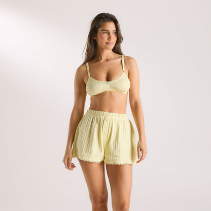 Lounge Pointelle Bralette - Buttercup Yellow