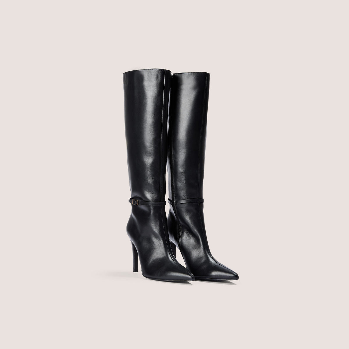 Lounge Juni Knee-High Leather Boots - Black