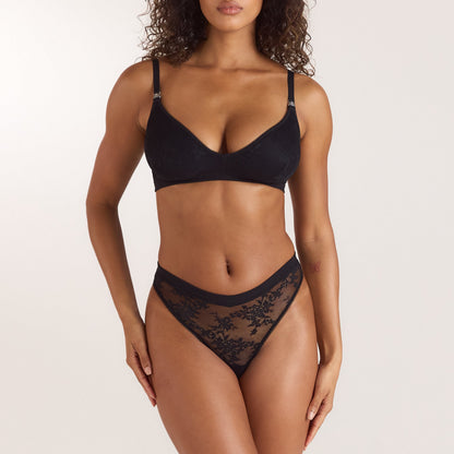 Lounge Lace Nurture Nursing Bra - Black
