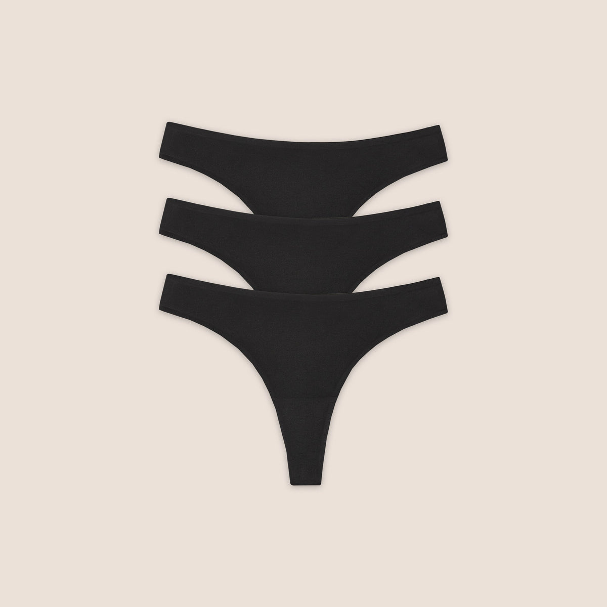 Lounge Seamless Bonded Thongs (3-Pack) - Black