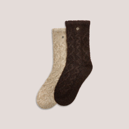 Lounge Cable-Knit Cosy Socks - Multi