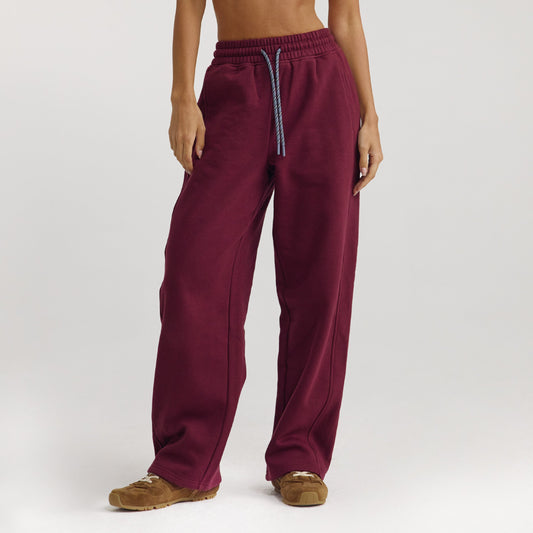 Lounge Straight-Leg Sweatpants - Cherry Lacquer