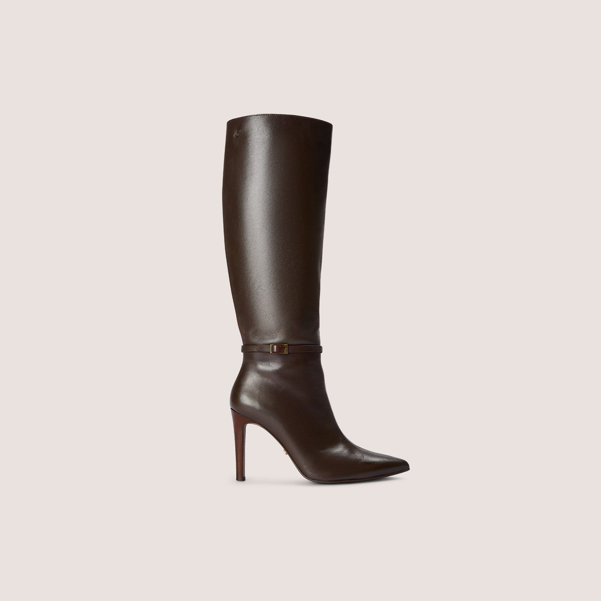 Lounge Juni Knee-High Leather Boots - Dark Brown